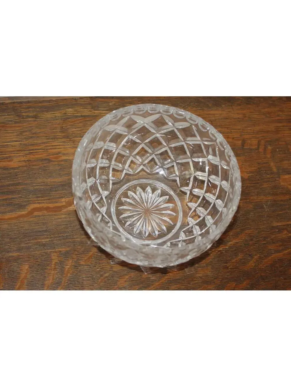 Vintage Cut Crystal Medium Clear Glass Bowl